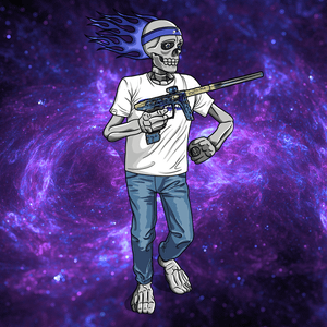 Adrenaline Skully NFT - Thanos in Casual with Headband and Ring - Adrenaline